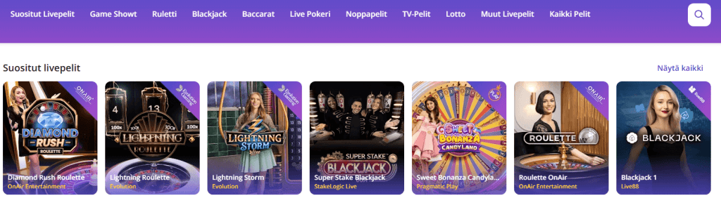 Casino-days-suositut-livepelit